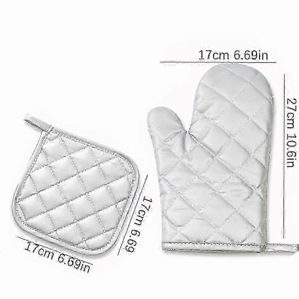 Set med 2 ugnshandskar, kökshandskar, matlagningshandskar för grillning, matlagning, bakning, mikrovågsugn