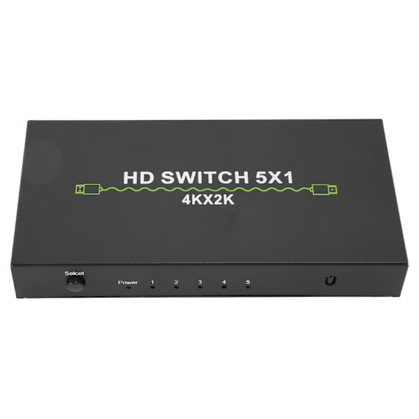 5 inn 1 ut lydsvitsj 4k 30Hz HD-svitsj for datamaskin bærbar PC dekoder smartbokser 100‑240V EU-plugg