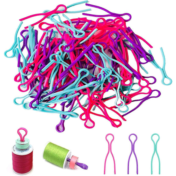 100 Stk. Spoleholderclips, Plastik Spoletråd Spole, Sy Tilbehør Holder, til at Binde Spoletråden Så Den Ikke Falder Ud (Blandet Farve)