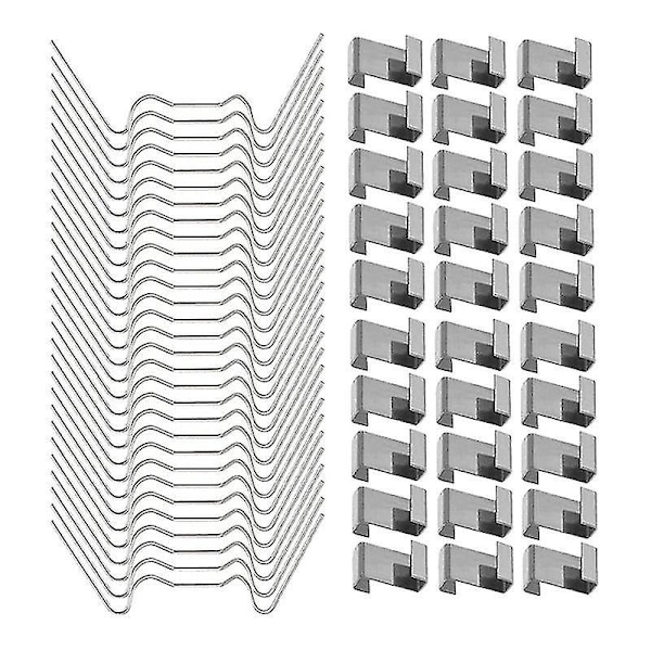100 st Rostfria Växthus Glaspanel Clips Växthus W Tråd Clips Glasning Z Typ Clips-B5