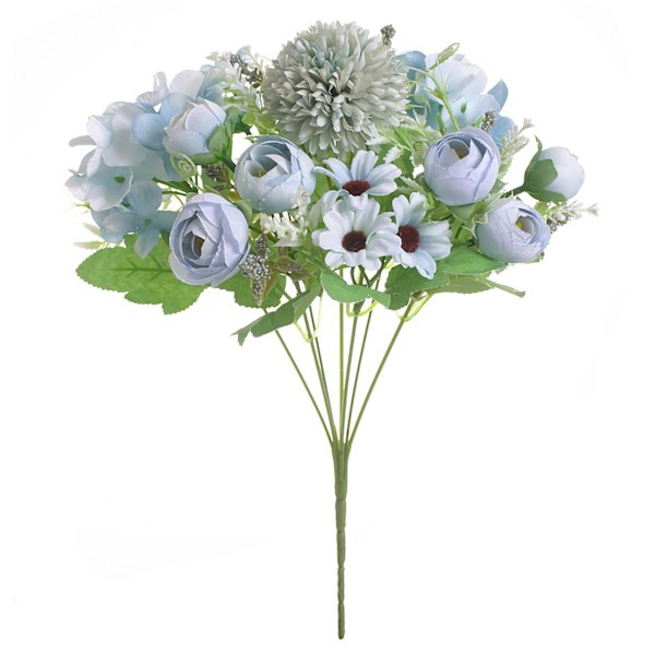 Kunstig blomst udsøgt naturtro silkeklud kunstig blomst til fotografering bryllup hjem butik dekoration blå