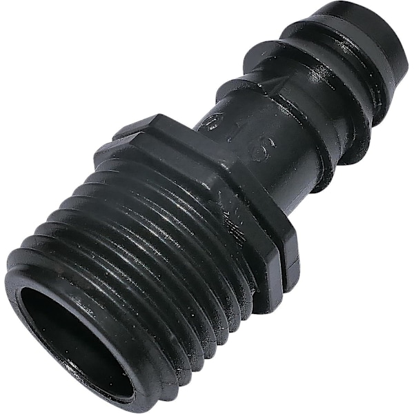 Sæt med 10 Barbed Adaptere/Konnektorer Ø16mmx1/2' Drypslange Udvendigt Gevind (til Ø16mm Slange) - Konnektor til Vanding/Sprinklersystem