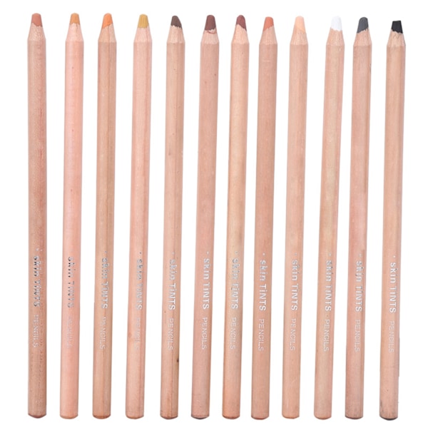 12Pcs Pastel Pencils Wooden Rod Professional Sketching Painting Tool Art Supplies Image Color