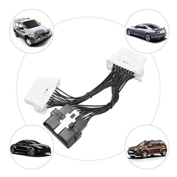 OBD2 Splitter Forlengelseskabel 16 Pin Bil Forlengelseskabel Adapter