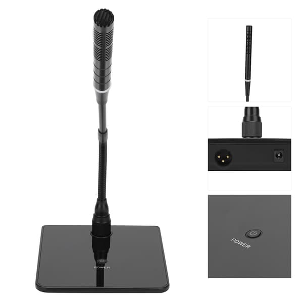 Dator USB Mikrofon Möte Spel Live Röst Svanhals Trådbunden MIC Svart US 100‑240V