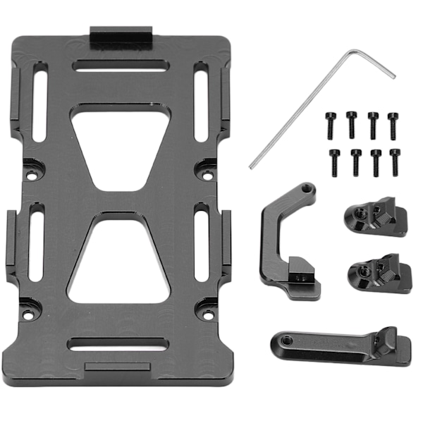RC-batterifäste i aluminiumlegering, RC-batterifästeplatta för Axial SCX24 AXI90081 AXI00001 AXI00002 1/24 RC-bil, svart