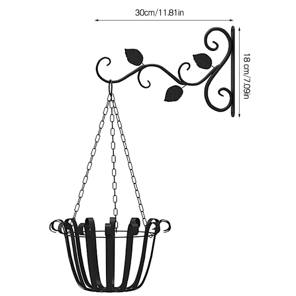 2 stk. sorte blomster vægbeslag ophæng vægmonterede dekorative hængende kurveholdere
