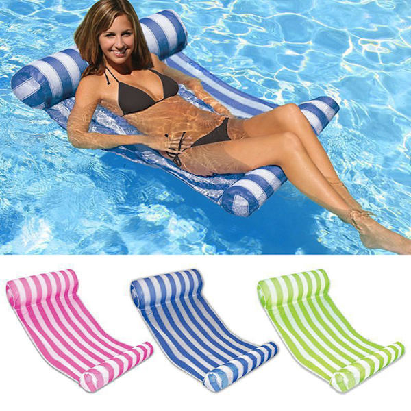 Randiga poolflottör, vattenbädd, luftmadrass, uppblåsbar säng, vattenhängmatta, sommarskoj