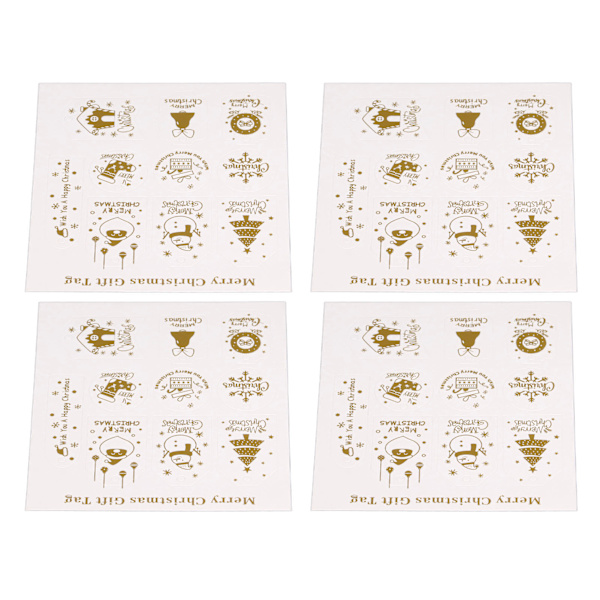 200 stk julegavemerker med flere motiver, tykke DIY julegaveinnpakningsmerker med hyssing