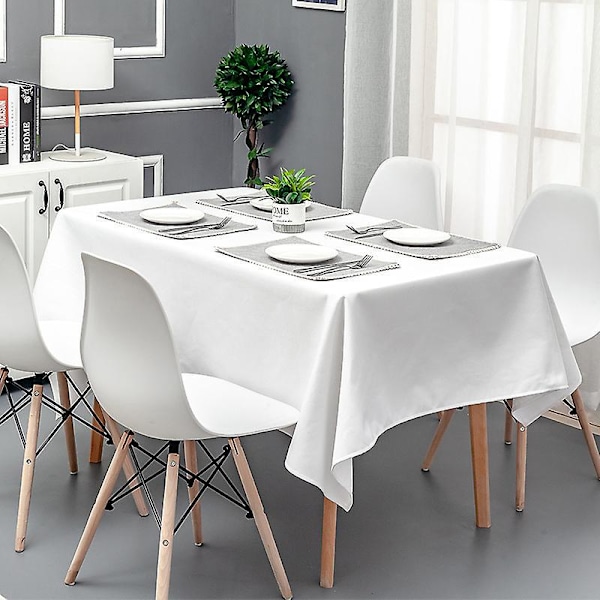 1 stk. Linnedug 140 x 200 cm, enkel og moderne dug (hvid)