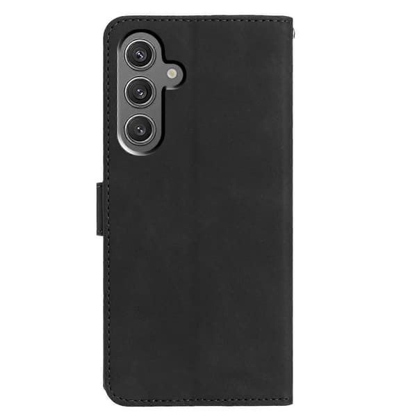 Etui til Samsung Galaxy A56 5G, sommerfugl blomst trykt PU læder pung stativ telefonbeskyttelse Black