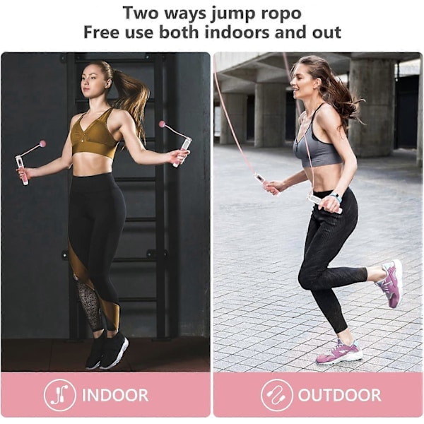 Sjippetov Trådløst Sjippetov Justerbart Voksen Skridsikkert Håndtag Til Fitness Hjemmetræning