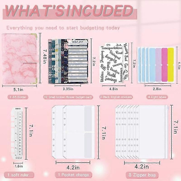 Kontant Kuvert Budget Binder - Organiser Din Økonomi med Penge Kuverter A9