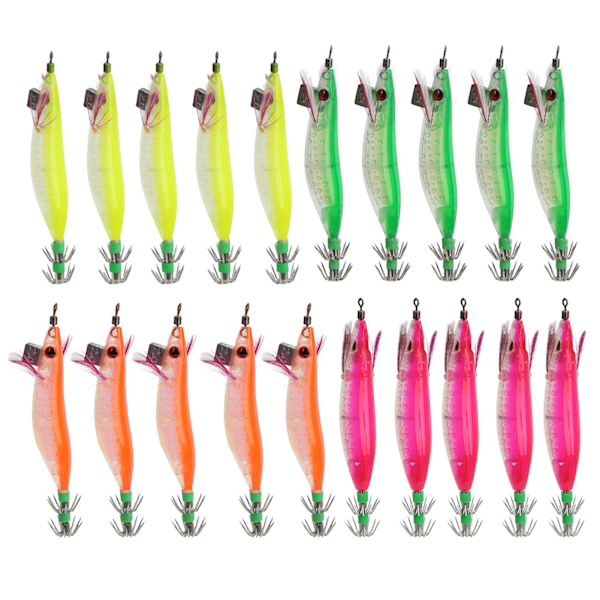 20Pcs Shrimp Bait Luminous Wood Shrimp Lure Artificial Fishing Lure Fishing Tackle Accessory for River Ocean