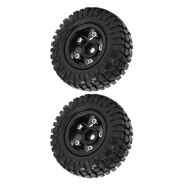 2 stk. RC-hjul i metall, reservedeler for fjernstyrte biler for Axial SCX24 90081Black