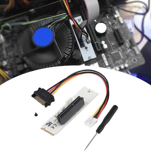 NGFF M.2 Key M till PCI-E Express 4X Riser Card Adapter med LED-spänningsindikator SATA- power