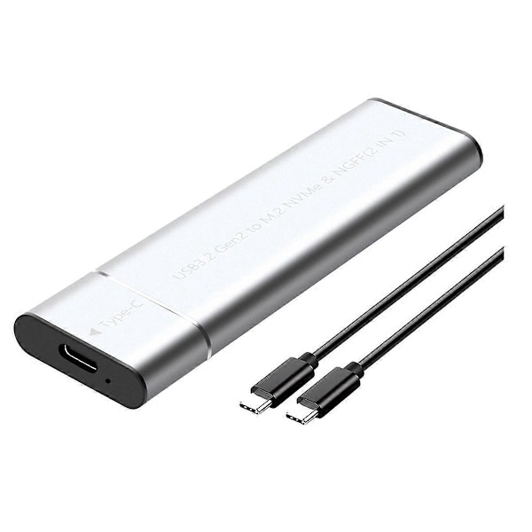 M.2 NVMe SATA SSD-kapsling Adapter Silver