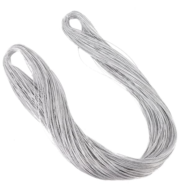 100 Yards Garn DIY Sladd Rep Tråd Hår Förpackningsetikett Kläder Väskor Tillbehör Silver