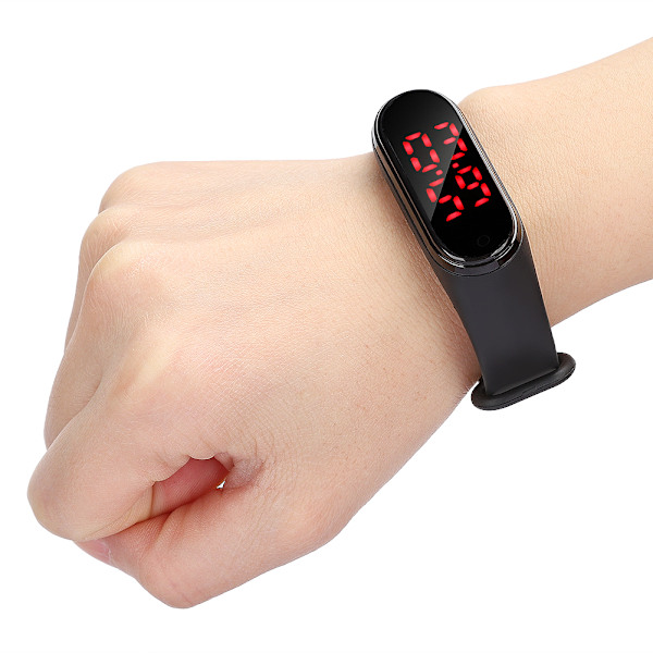 Bærbar smart armbånd med LED-skærm, lang standbytid, blodtryk og puls