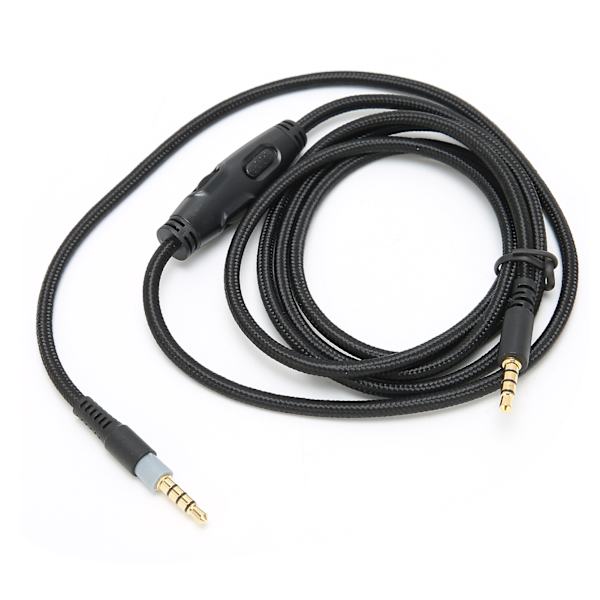 Hodetelefonkabel 3,5 mm hann til hann lydkabel med volumkontroll for HyperX Cloud