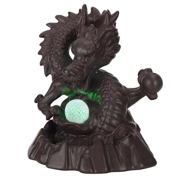 Tilbagevendende brænder keramiske innovative LED-lys boligindretning ornamenter Lucky Dragon-formet