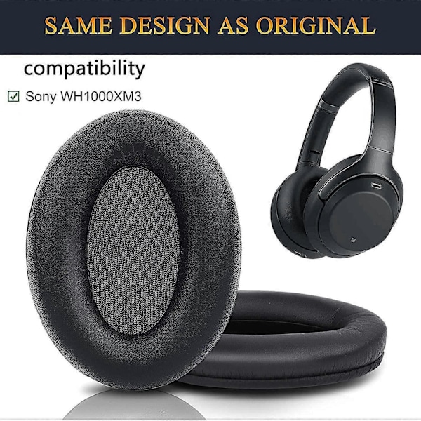 Ørepuder Udskiftning til Sony WH-1000XM3 1 Par (Sort)