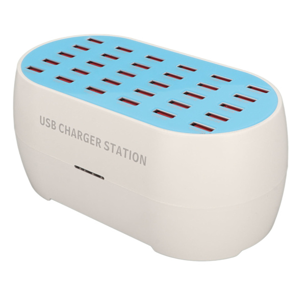 160W 30-porters USB-ladestasjon, flere USB-skrivebordsladere for mobiltelefoner, digitale apparater, 100-240V AU-plugg