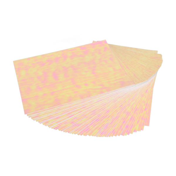 50 stk holografisk kaldlaminatark A4 DIY skjæring BOPP materiale 30x21,4cm klare dekorative holografiske ark for merkefilm med regnbue