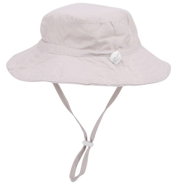 Barnas solhatt med justerbar vindtett stropp trykt strandlue solhatt for barn Beige M (50-54)