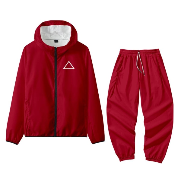 Random Graphics Sweatshirt-drakt - Ensfarge, lange ermer, snøring, bukser med elastisk midje - 1 sett XS