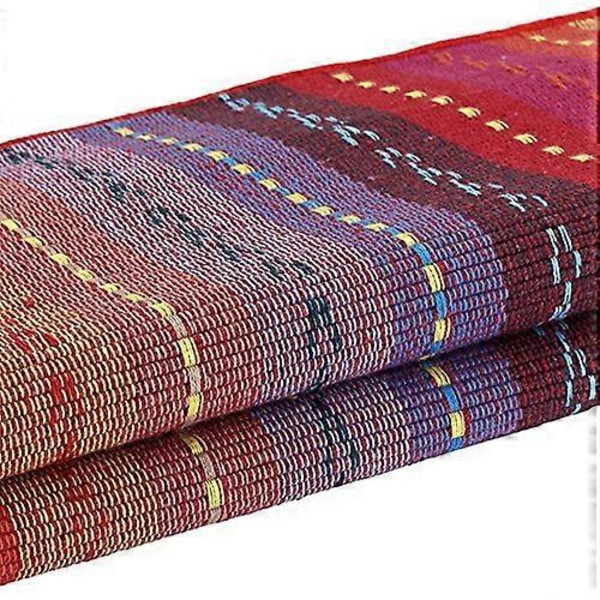 Vävd bordsunderlägg i bomull, halkfri värmeisolering tvättbar tyg köksbord matta set om 4 - 46x30 cm