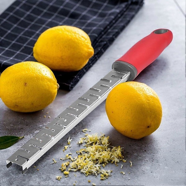 Citronriver og ostehøvl i rustfrit stål Frugt- og grøntsagshøvl (# 3-rød)