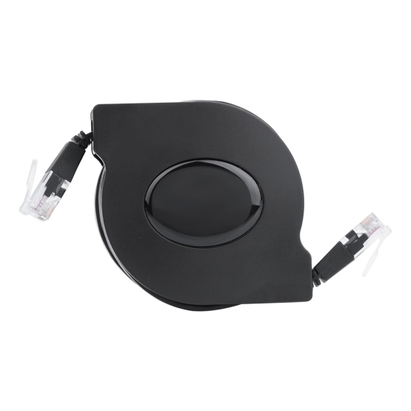 1 stk Ny justerbar uttrekkbar CAT6 RJ45 Lan nettverkskabel svart (2m)