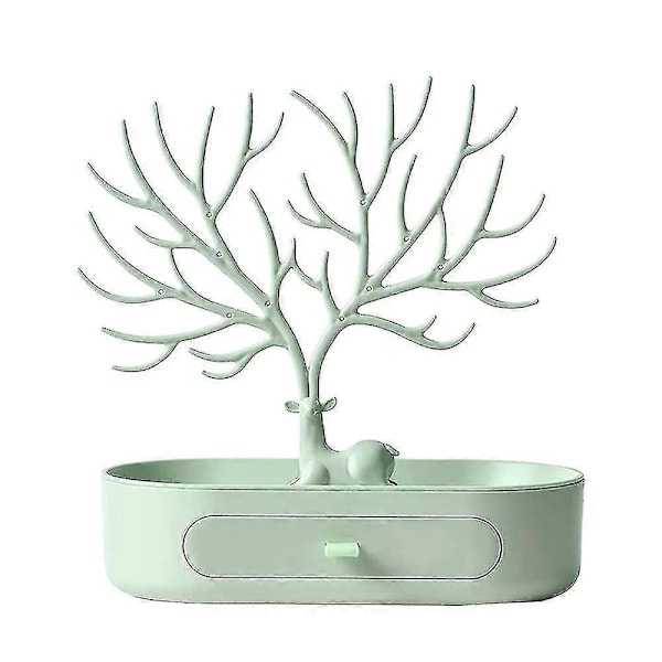 - Antlers Smyckesställ, Halsband Förvaring, Smyckeshållare Med Lådor, Örhängehållare, Armbandsställ, Smyckesträd Grön