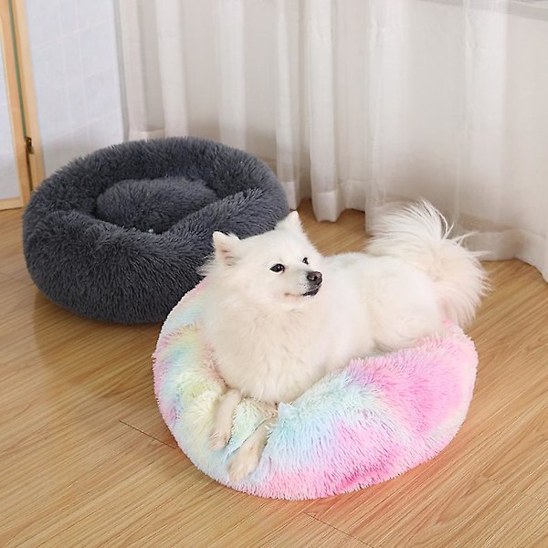 Inomhus katthus säng, färgglad söt mjuk säng för katt - 50cm i diameter