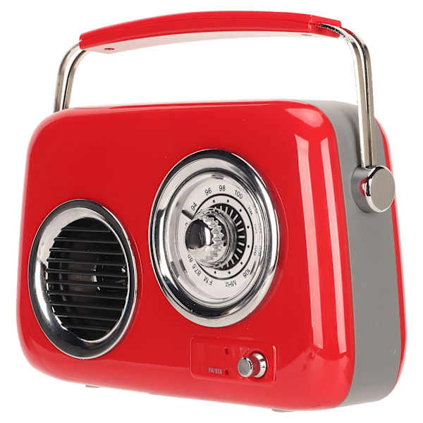 Retro Radio Bluetooth högtalare Bärbar Handhållen HiFi Stereoljud Söt radiohögtalare i gammaldags stil för fest utomhus Röd
