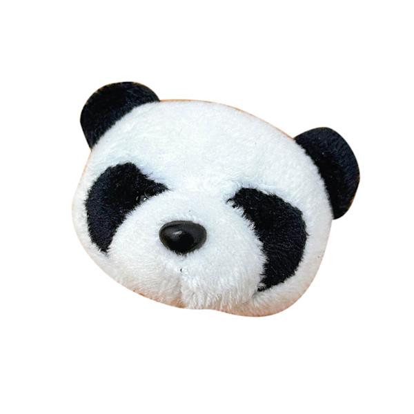 Cartoon Panda Brosch Pin Mjuk Push Panda Huvud Krage Pin Smycken för Rock Tröja Svart Vit