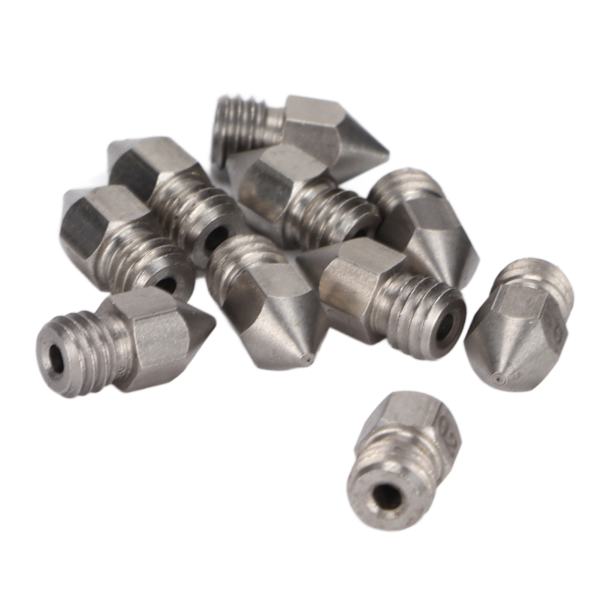 10 stk. 3D-printerdyser MK8 rustfrit stål 1,75 mm ekstruder printhoveddele tilbehør 0,2 mm