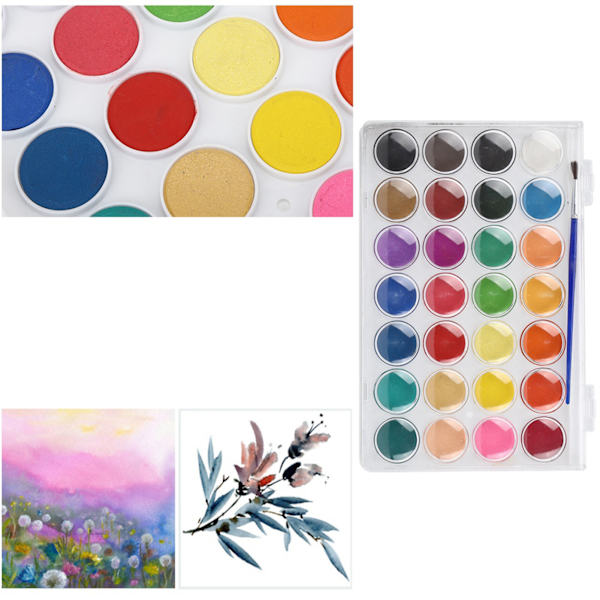 28 farver fast pigment maling bærbar kunst maling pulver sæt til akvarel / gouache