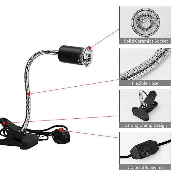 Varmeisolasjonslampe svart naken lampe + pære 25W Eurocode