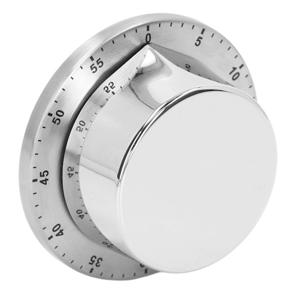 Köksmekanisk timer 304 rostfritt stål magnetisk sug kock matlagning timer klocka vit