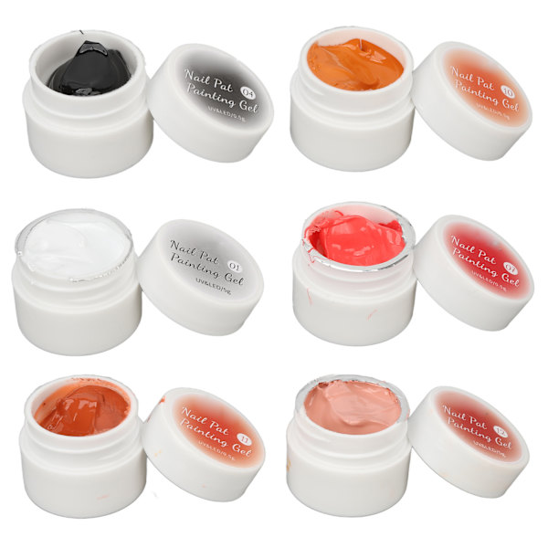6 färger pärlemor nagelgel gnistrande glänsande högpigmenterad långvarig reflekterande glitter ritning gellack