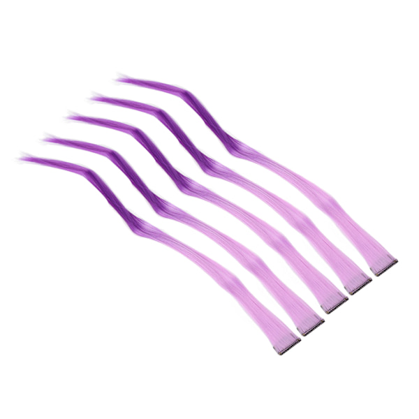 10 stk Høydepunkter Hårpynt Lang Rett Gradient Utsøkt Stilig Hairpiece Clip for Cosplay Events Halloween Fester Gradient Lilla