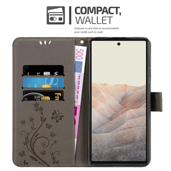 PIXEL 6 Protective Case - with floral pattern and card slot FLORAL GREY FLORAL GREY PIXEL 6