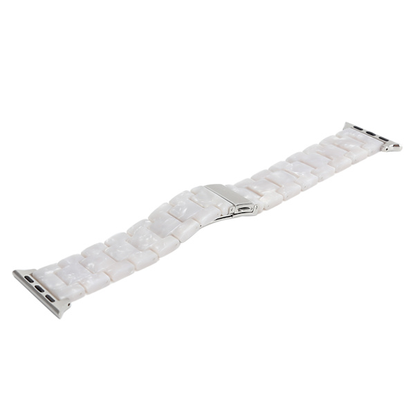 Vit hartsrem i resin, unikt lätt armband, ersättning för IOS Watch, 42 mm/44 mm