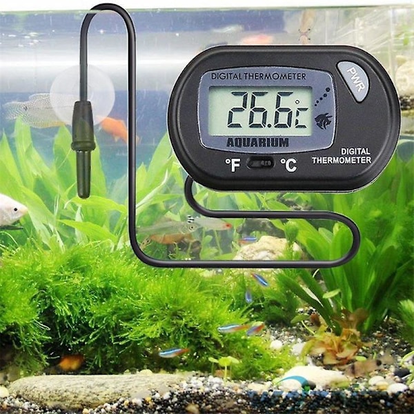 LCD Digital Akvarium Termometer med Sugkopp for Fiskedam og Skilpaddehabitat