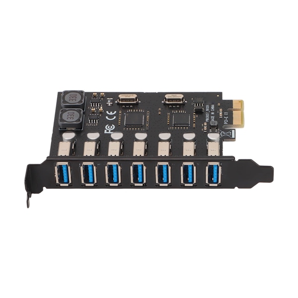 PCIE til USB 3.0 udvidelseskort 5 Gbps højhastigheds 4A strømforsyning VIA Chip PCB med 7 USB3.0 porte til Windows