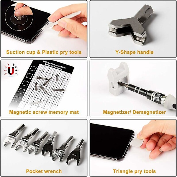 135 i 1 S2 Precisionsskruvmejselset DIY Reparationsverktyg med Magnetisk Minneskit för Reparation av Laptop iPhone PC Macbook Xbox (S2 Skruvmejsel)