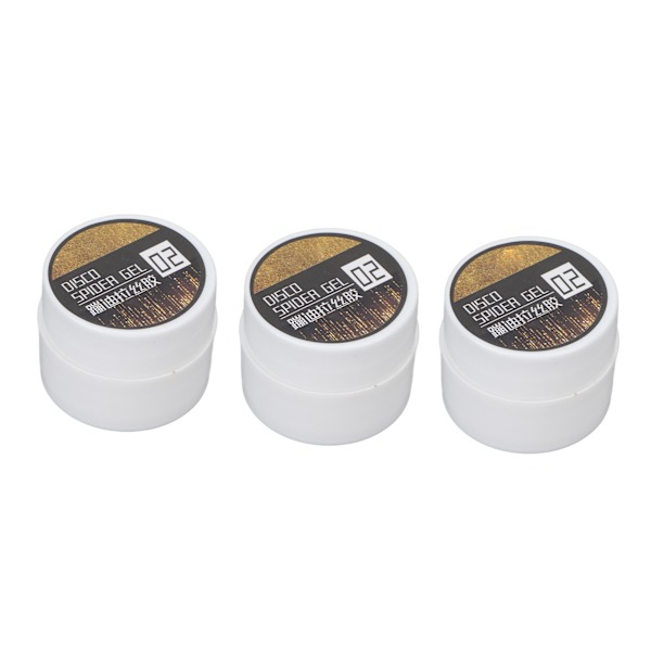 3 STK Nail Spider Gel Wire Tegning Glans Finish Langvarig Høj Elasticitet Kunst DIY 8g til begyndere Kvinder Guld