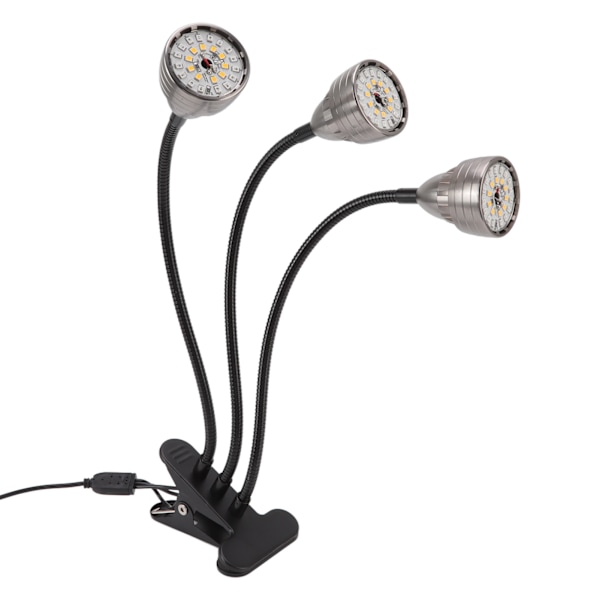 Växtlampa inomhus Full Spectrum LED växtlampa Clip USB-driven Succulent Fill Lamp 3 huvuden